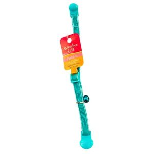 Whisker City Cat Collar OS Teal NEW Velvet Breakaway Bell DJ16180A